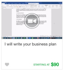 Business plan gig service on Fiverr