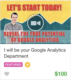 Google analytics Gig service on Fiverr