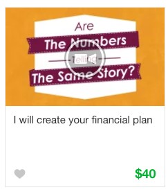 Financial plan gig service on Fiverr