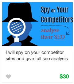 Competitors analysis gig service on Fiverr