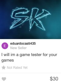 fiverr game tester gig