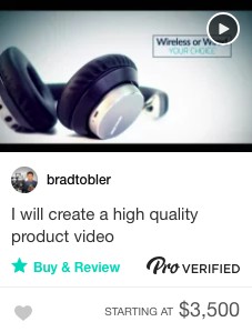 Fiverr pro product video gig