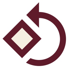 An icon showing an arrow rotating a square.