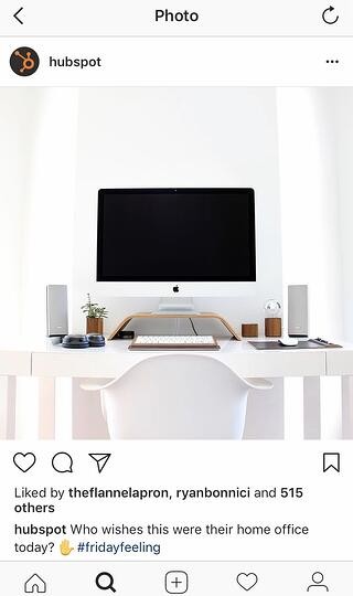 Photo of desktop computer on Instagram app