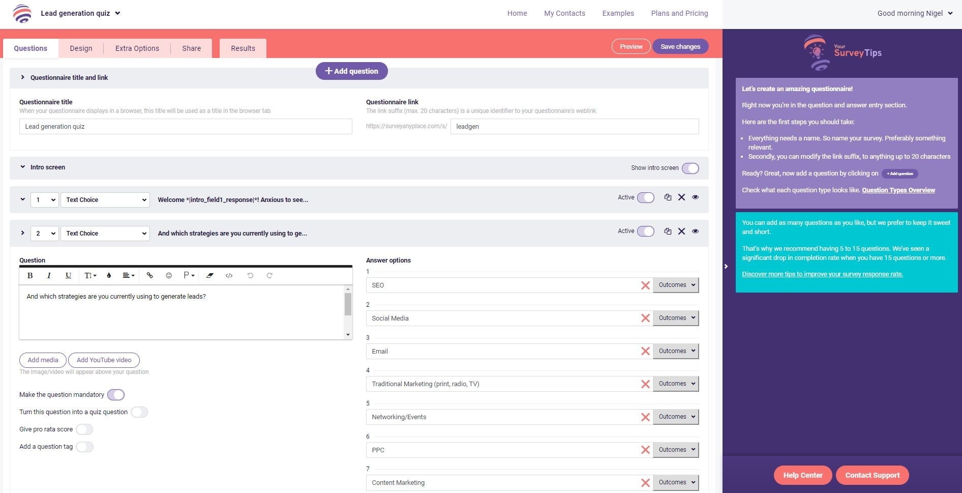 Survey AnyPlace form tool