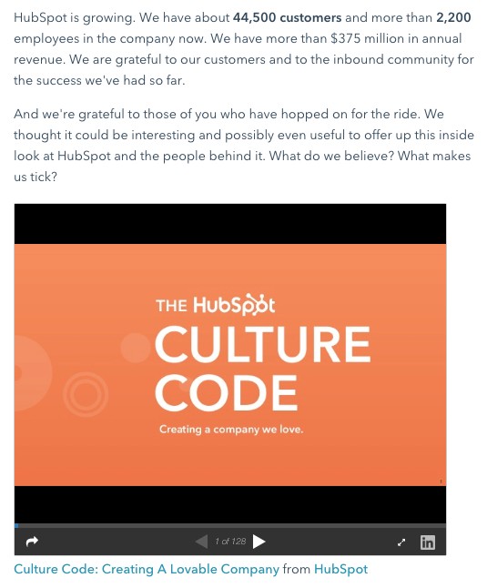 Blog post example by HubSpot promoting a Slideshare presentation