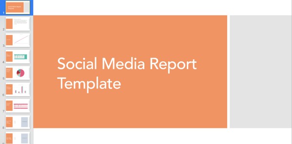 Social media report template.