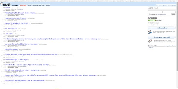 Reddit feed in 2010