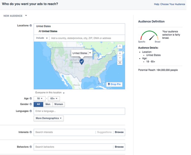 Targeting audiences with ads on Facebook