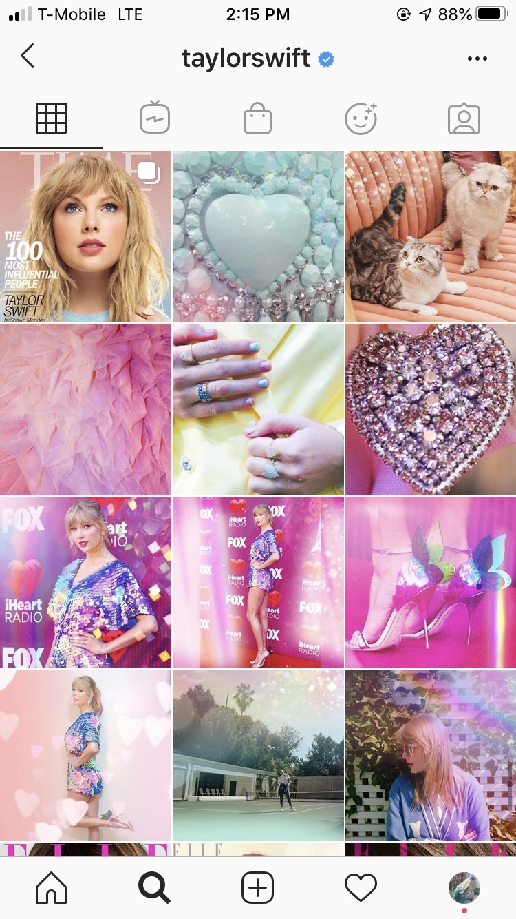 Taylor Swift's "Lover" album campaign on Instagram