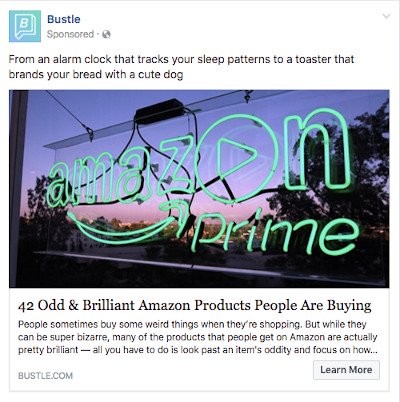 Bustle Facebook Ad