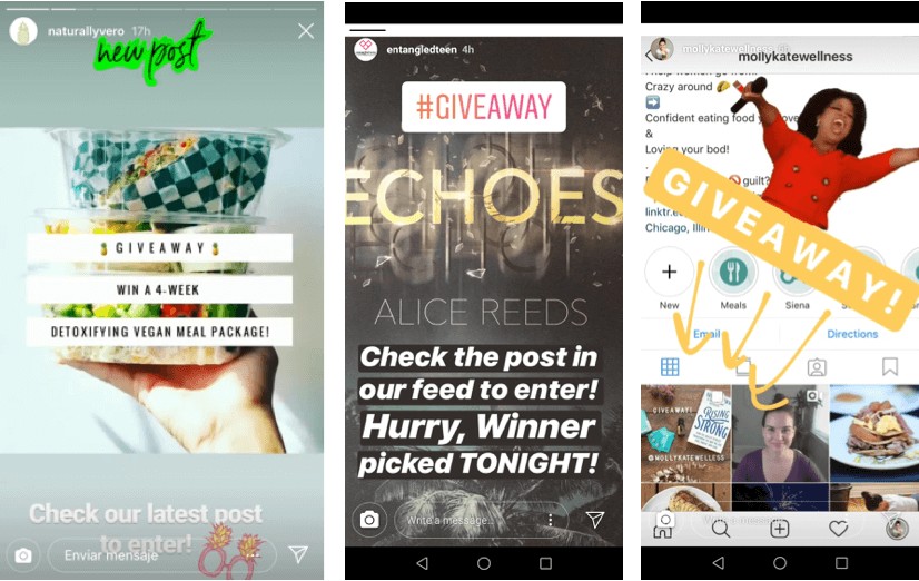 instagram story giveaway