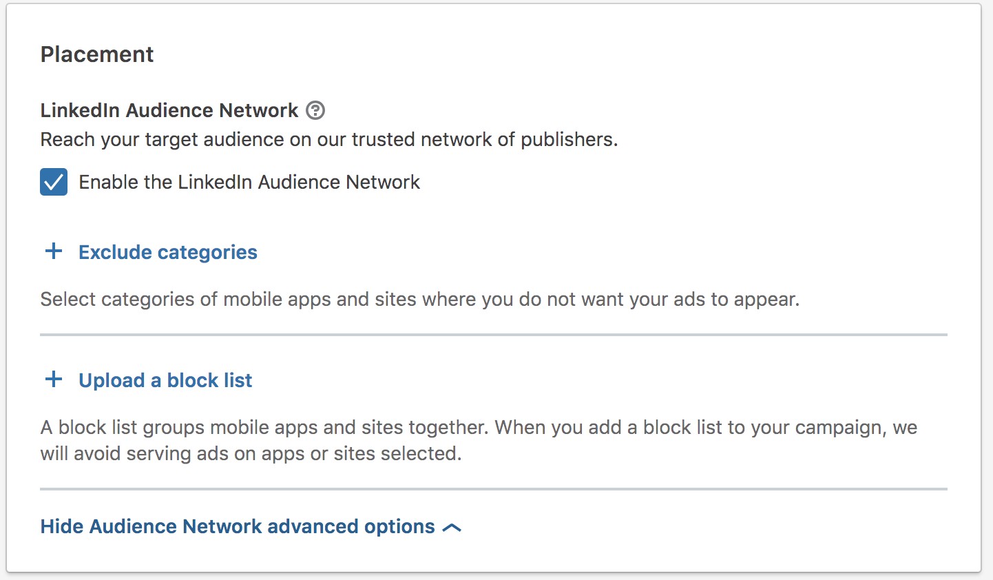 linkedin advertising linkedin audience network