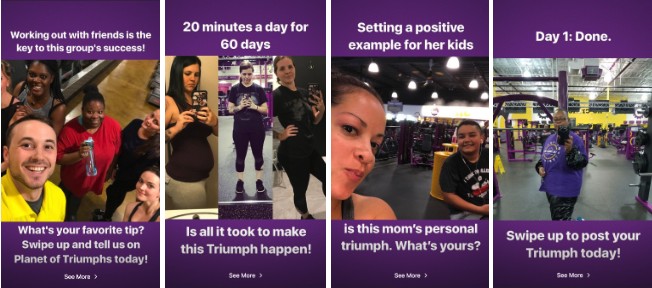 planet fitness instagram story