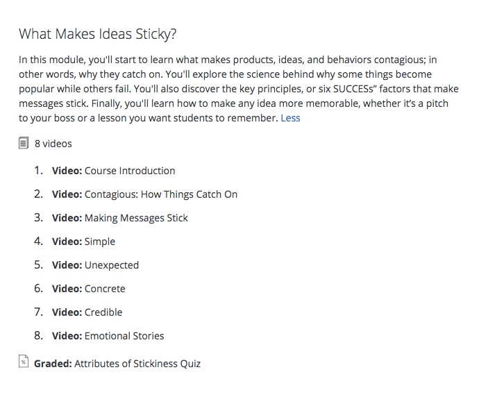 Coursera content marketing course list