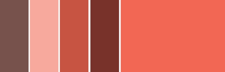 Red color scheme example with red hue, tint, tone, and shade