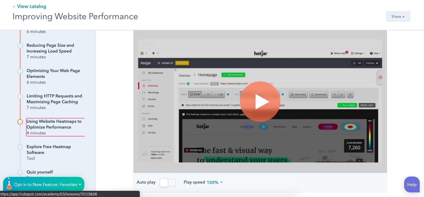 Hotjar's lesson on using heatmaps to analyze web performance.