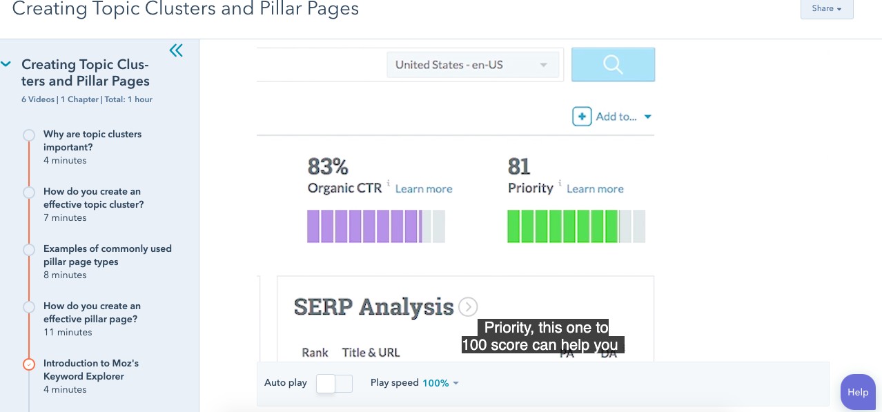 Moz's lesson on creating topic clusters.