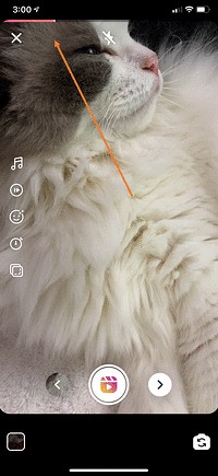 Progress bar in Instagram Reels