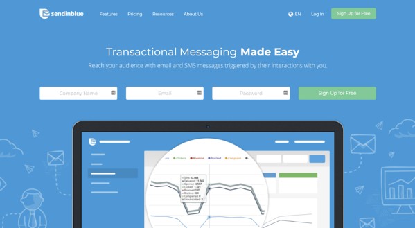 sendinblue marketing automation software homepage