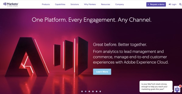 marketo automation software homepage