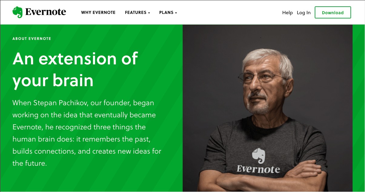 Evernote's media kit homepage