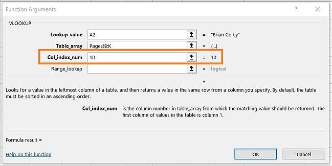 Using VLOOKUP: Designating Col_Index_Num