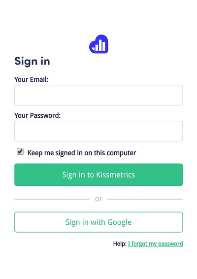 mobile website design: kissmetrics contact form