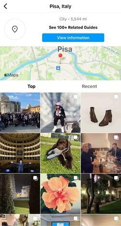 Instagram location search step 3
