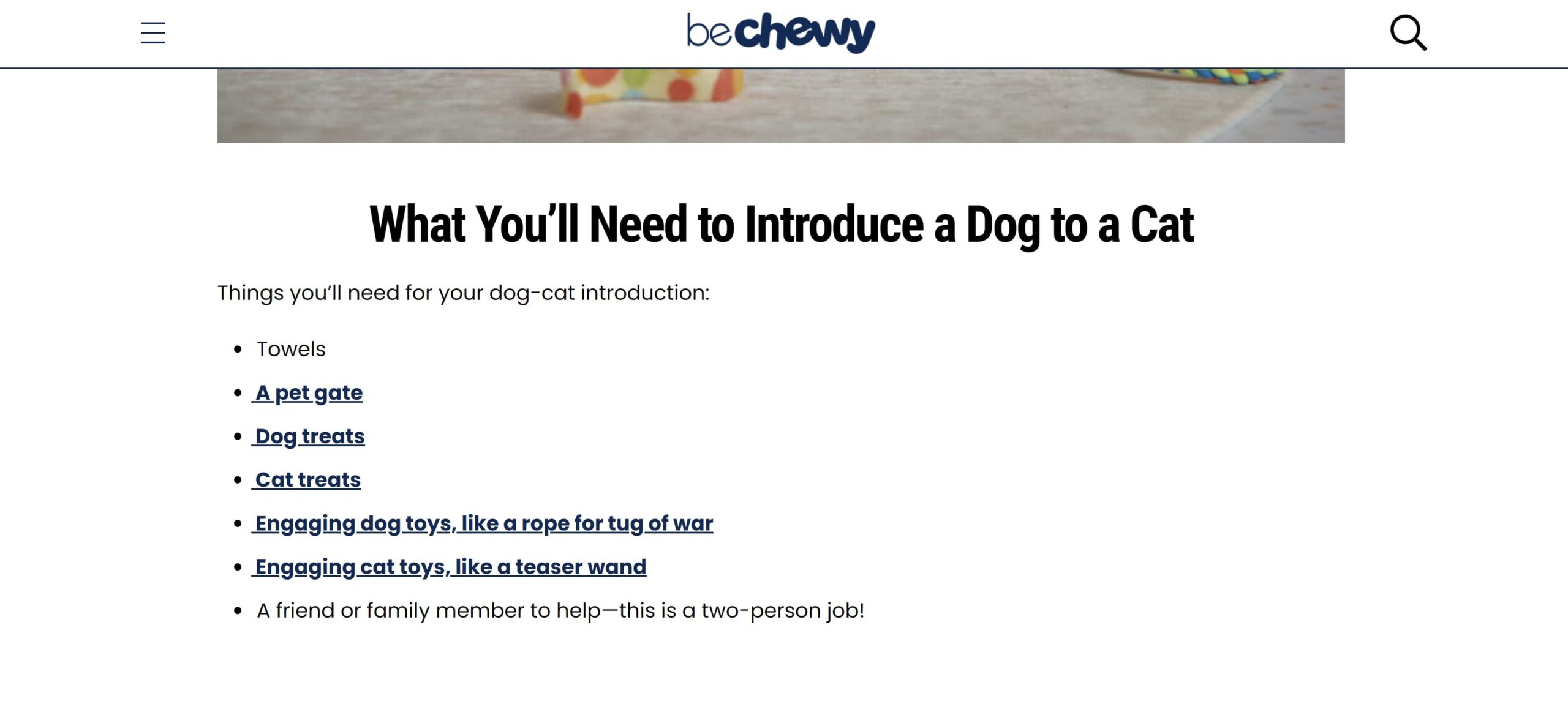 The BeChewy blog is a content marketing example