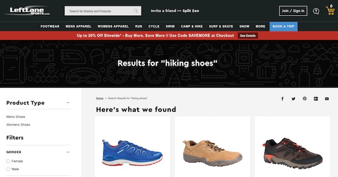 leftlane sports landing page