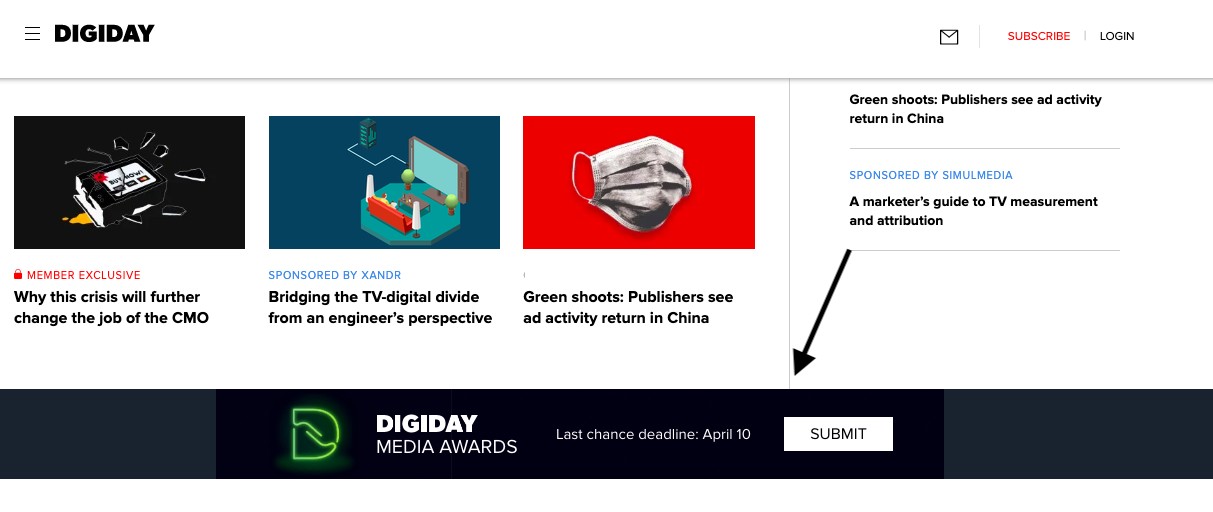 Digiday banner ad