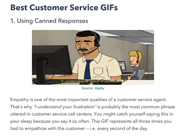 Funny HubSpot blog post featuring GiFs