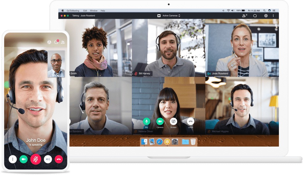GoToMeeting Group meeting on desktop and smartphone app