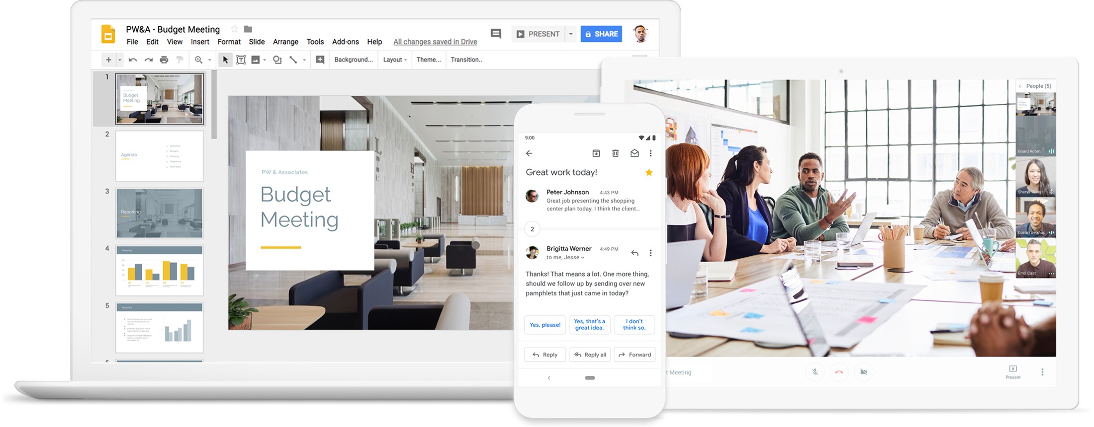 G Suite products for remote or dispersed teams