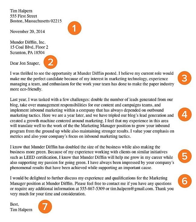 Basic cover letter template with 7 qualities to learn from.