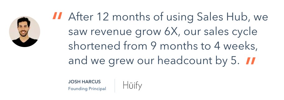 hubspot sales hub testimonial