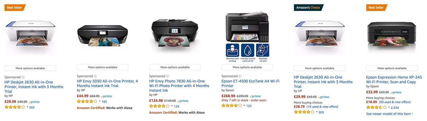 amazon example of customer reviews next to products
