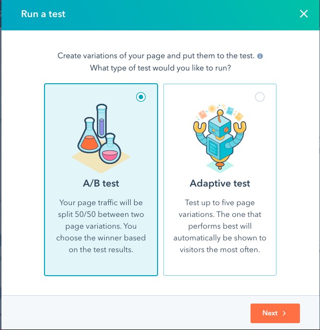 HubSpot testing screens