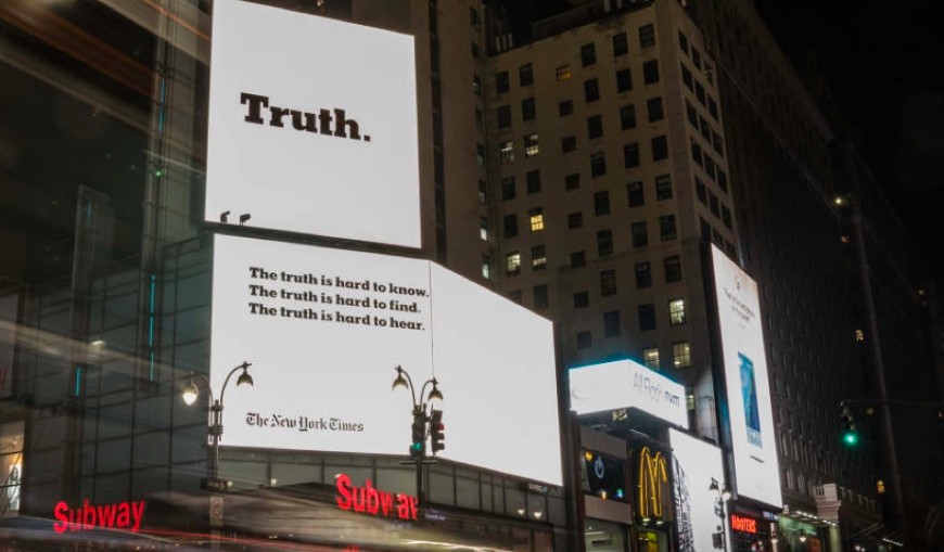 The New York Times campaign billboard.