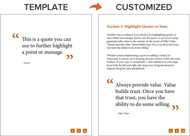 an example of a highlighted quote on an ebook template