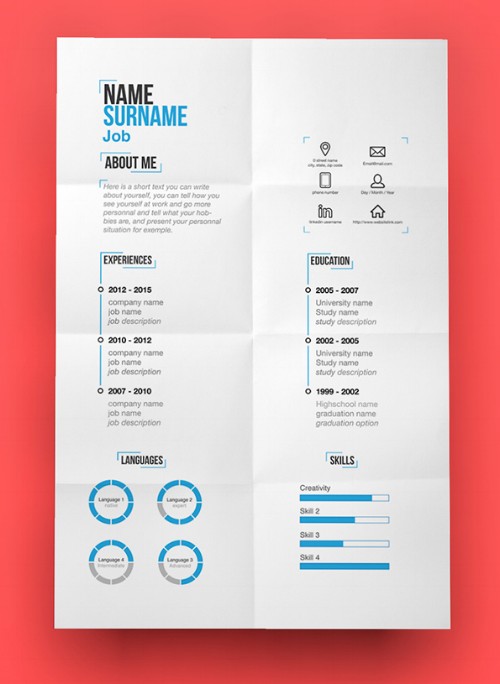 Minimalist resume template