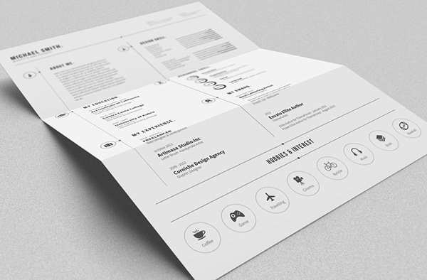 Black and white resume template