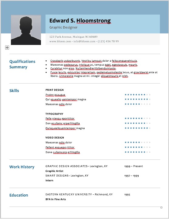 Social media marketing resume template