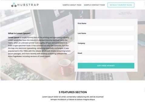 Hubstrap Landing Page