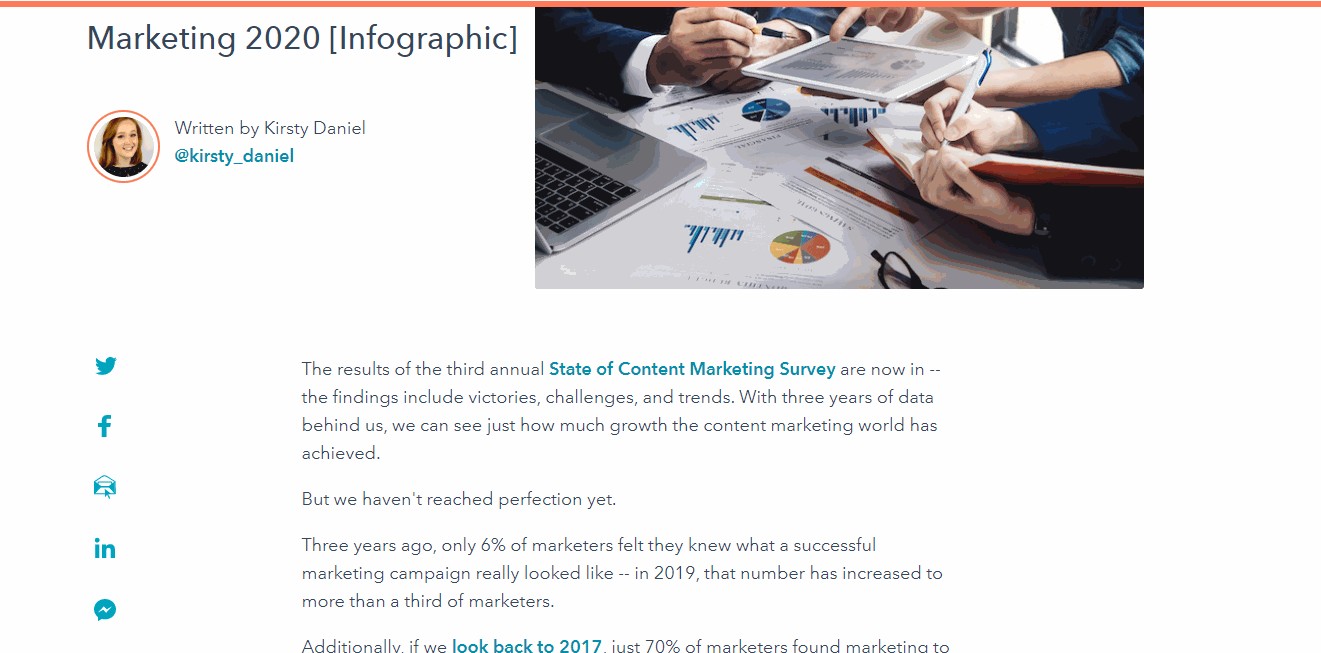 example of an infographic blog post with an embedded infographic in the content