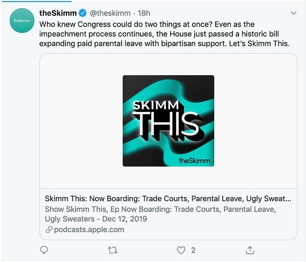 The Skimm showcases its personality through brand messaging.