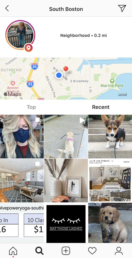 searching location on instagram search feature