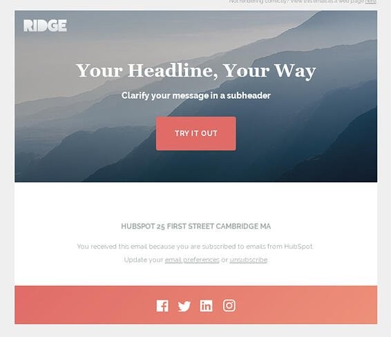 ridge hubspot email newsletter template