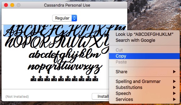 copying special font to paste it into instagram
